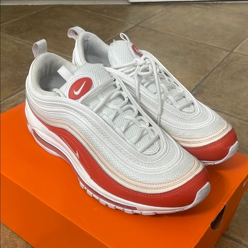 Nike Air Max 97 Picante Red and White Sneakers - 9.5